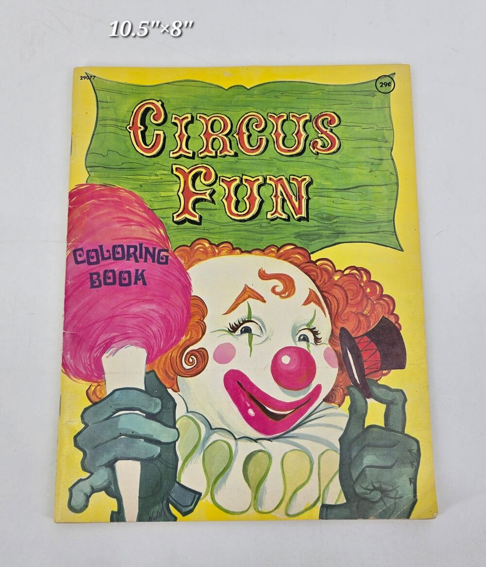 Vintage Circus Fun Coloring Book – 1960s Modern Promotions – Unused